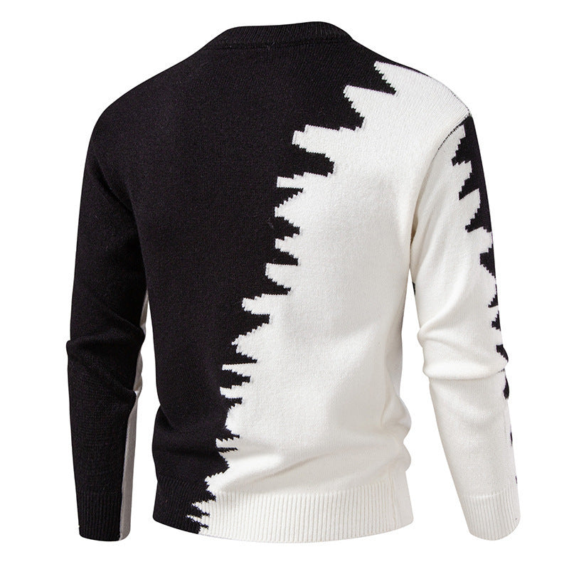 Herren Strickpullover mit kreativem Farbverlauf und klassischem Rundhalsausschnitt Echoarchiv