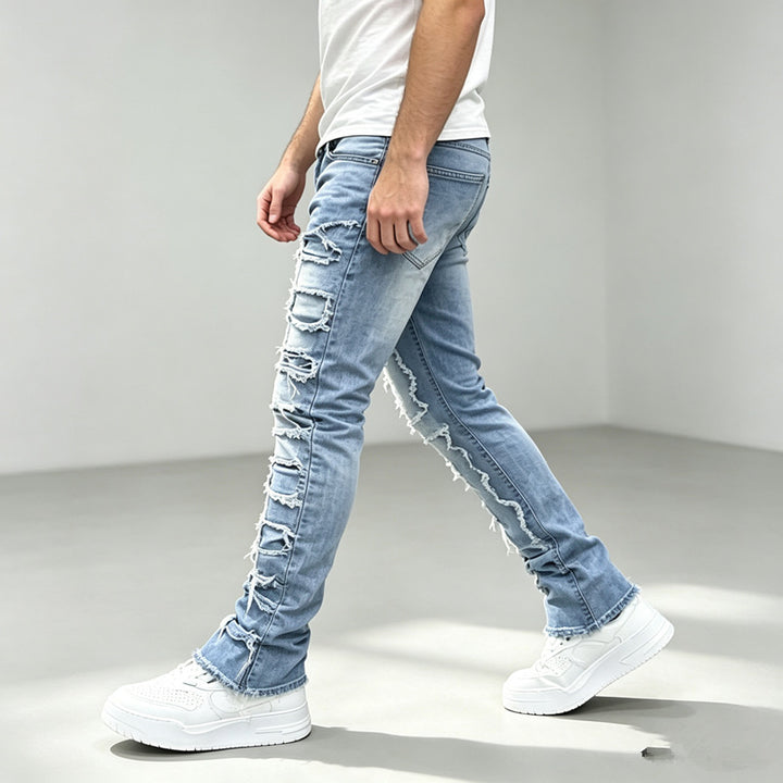 Herren Modische Ripped Jeans mit kreativen Destroyed-Details Echoarchiv