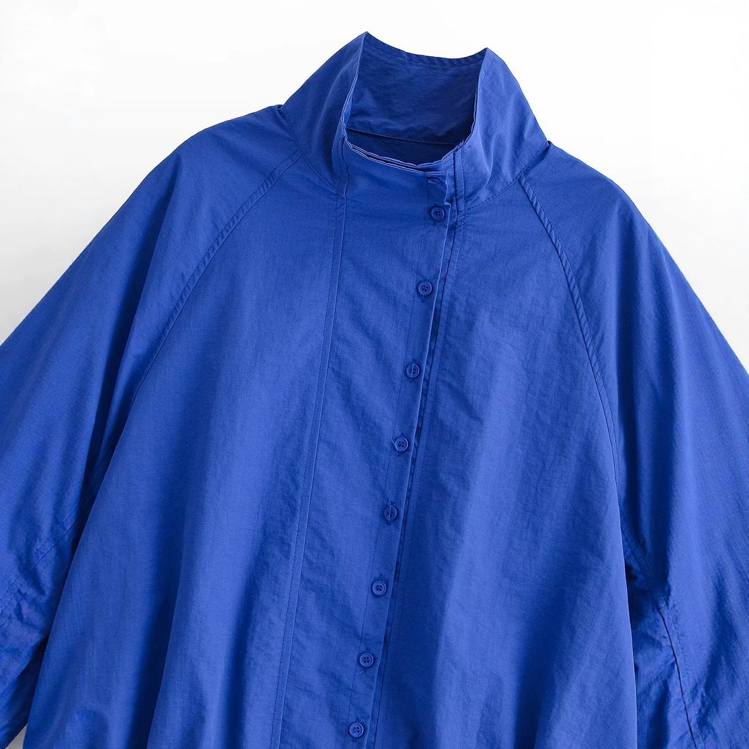 Damen Kurze Windjacke mit voluminösen Ballonärmeln und Stehkragen Echo Archiv