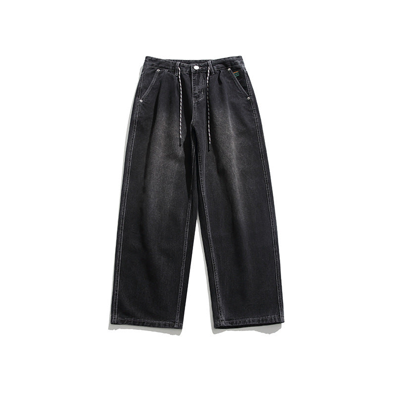 Unisex Weite Baggy-Jeans mit Tunnelzugbund, Faltenvordern und Utility-Taschen Echo Archiv