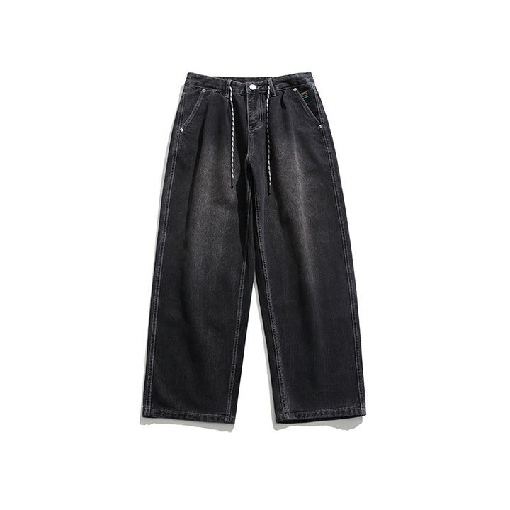 Unisex Weite Baggy-Jeans mit Tunnelzugbund, Faltenvordern und Utility-Taschen Echo Archiv