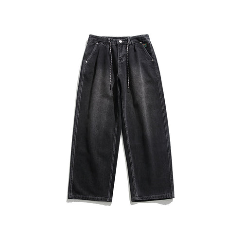 Unisex Weite Baggy-Jeans mit Tunnelzugbund, Faltenvordern und Utility-Taschen Echo Archiv