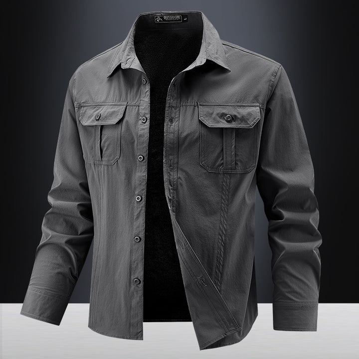 Herren Lässige Hemdjacke mit Brusttaschen Echo Archiv