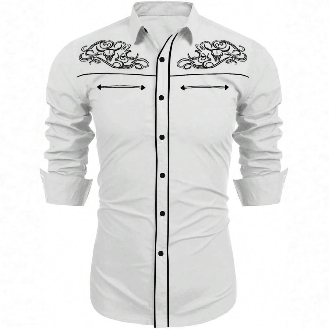 Herren elegante Stickereihemd Echoarchiv