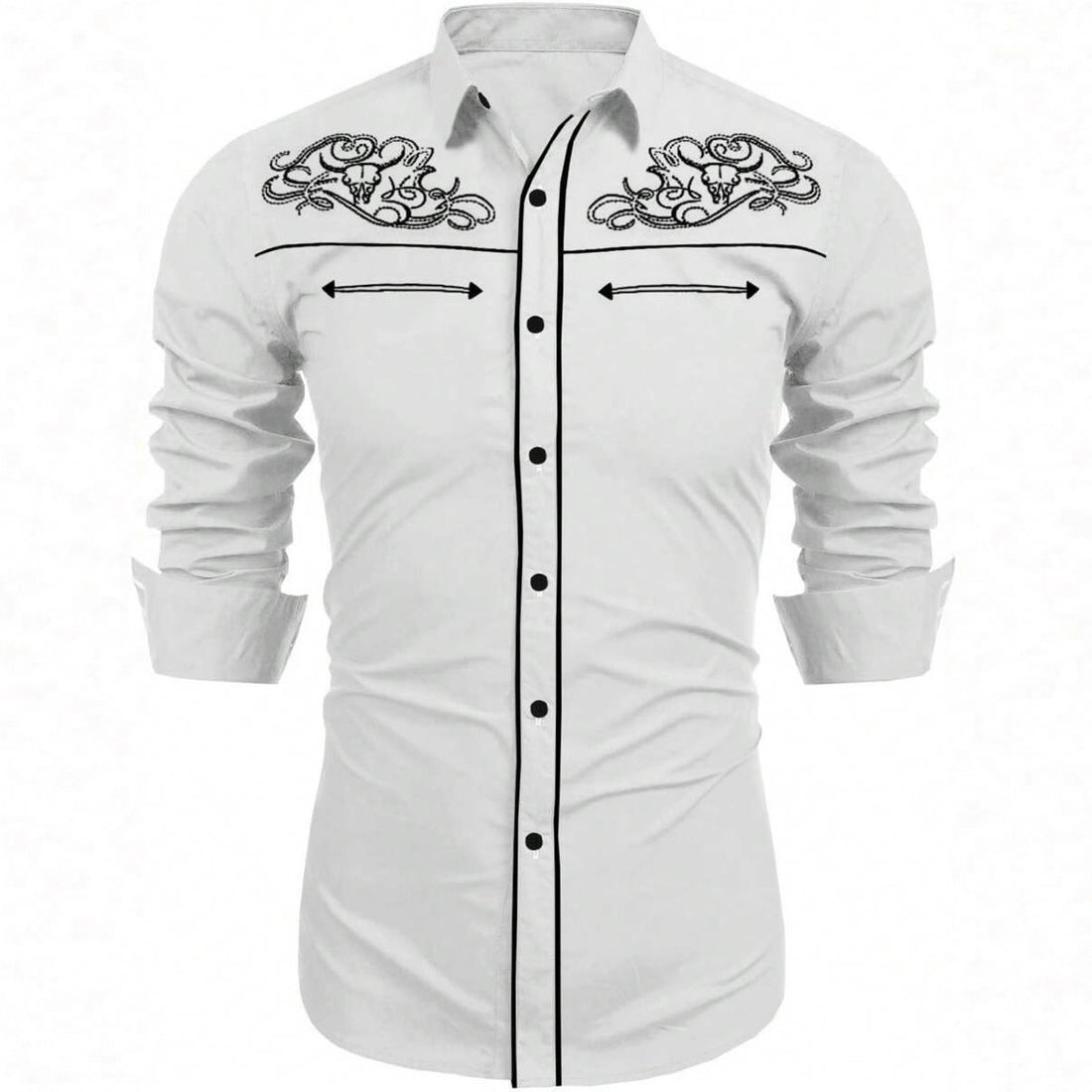Herren elegante Stickereihemd – Arvello