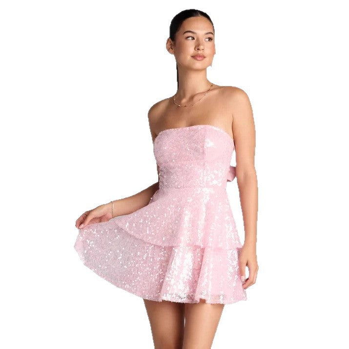 Damen Glamouröses Strass Minikleid Echo Archiv