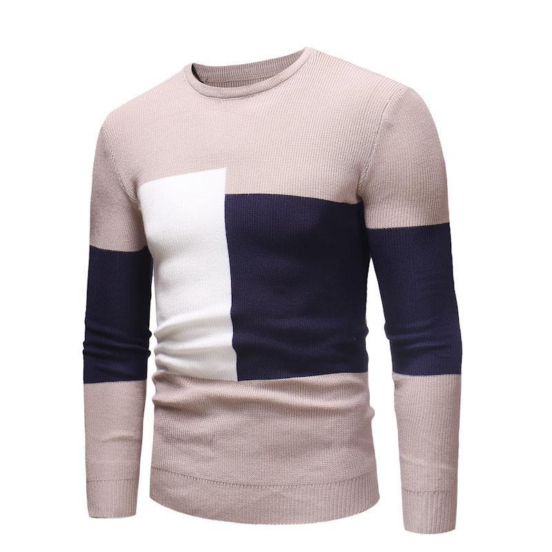 Herren Designer Pullover mit modernem Blockmuster Echoarchiv