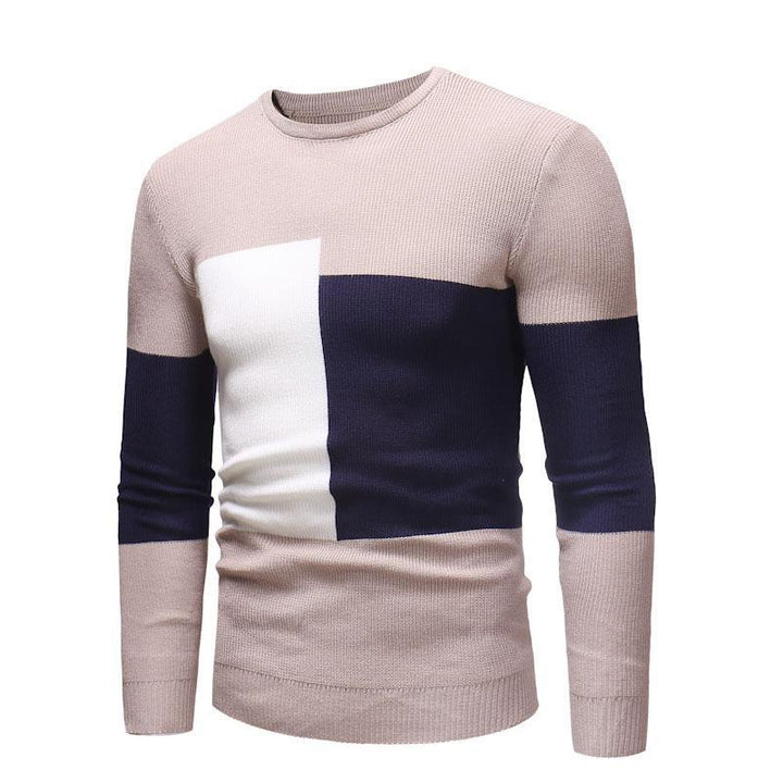 Herren Designer Pullover mit modernem Blockmuster Echoarchiv