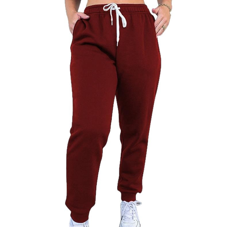 Damen taillenhohe tapered Jogginghose mit elastischem Komfortbund, verstellbarem Kordelzug und tiefen Eingrifftaschen – Avélisse