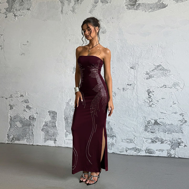 Damen Elegantes Bandeau-Minikleid mit funkelnden Akzenten Echo Archiv