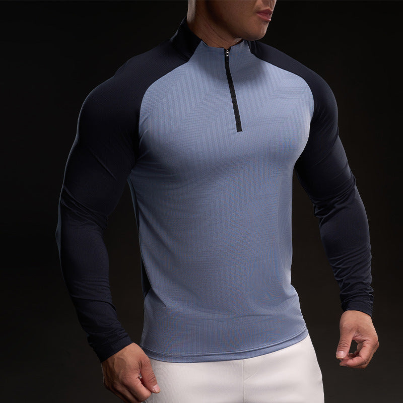 Herren Langärmliges Sportoberteil mit Stehkragen Echoarchiv