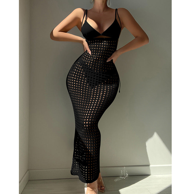 Damen Häkel-Maxikleid im figurbetonten Design Echo Archiv