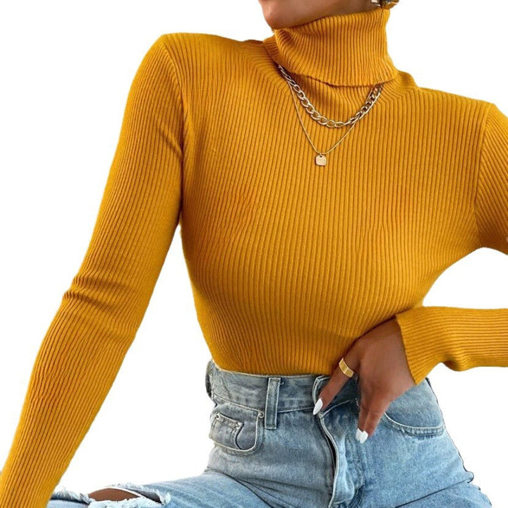 Damen Eleganter Rollkragenpullover mit feiner Rippstruktur Echoarchiv