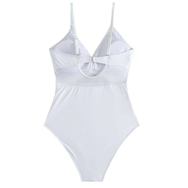 Damen Sportlicher Einteiler Badeanzug mit gekreuztem Design Echo Archiv