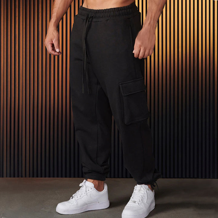 Herren entspannte Cargo-Hose mit praktischem Taschen-Design und elastischem Bund Echoarchiv