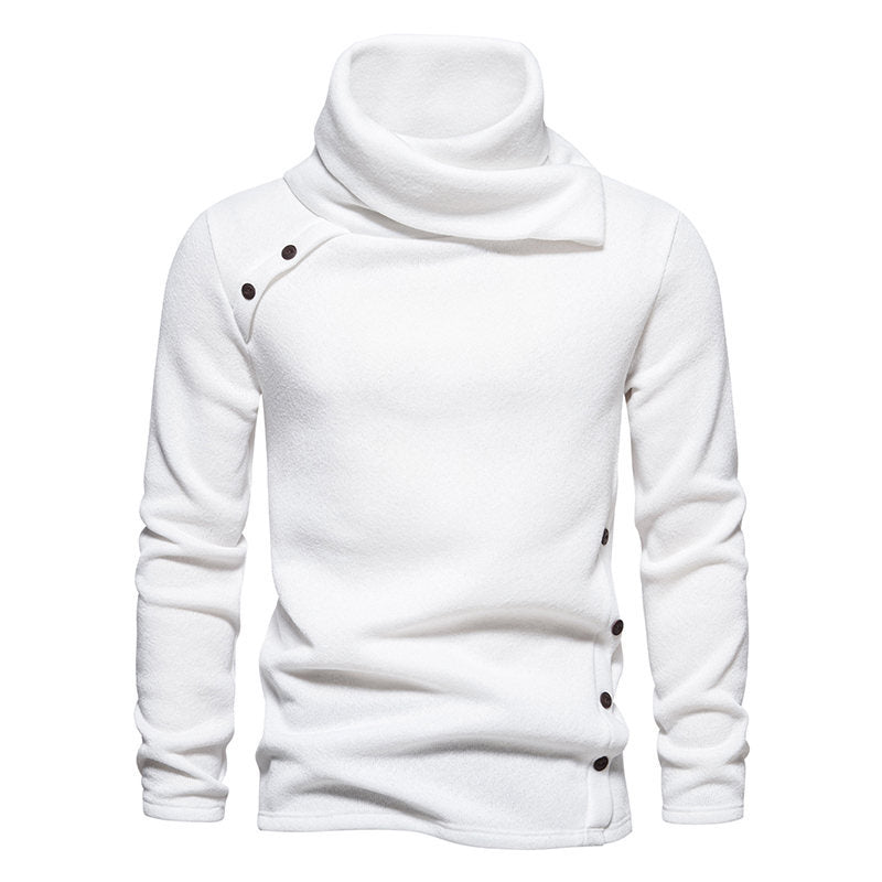 Herren modisches Kapuzenpullover mit asymmetrischem Design und Knopfdetails Echoarchiv