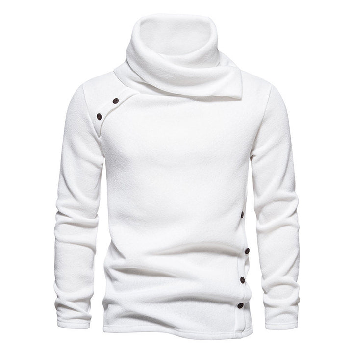 Herren modisches Kapuzenpullover mit asymmetrischem Design und Knopfdetails Echoarchiv