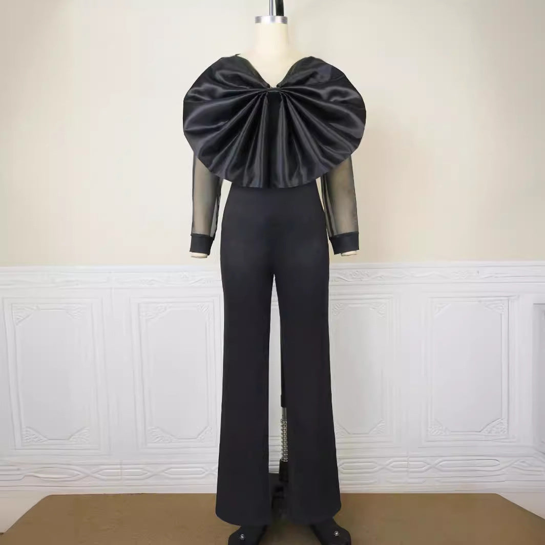 Damen Eleganter Jumpsuit mit voluminösem Satinkleid Echo Archiv