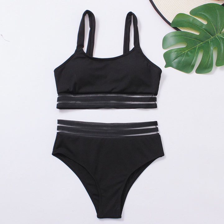 Damen Bikini-Set mit sportlichem Schnitt und modischem Streifen-Design Echo Archiv