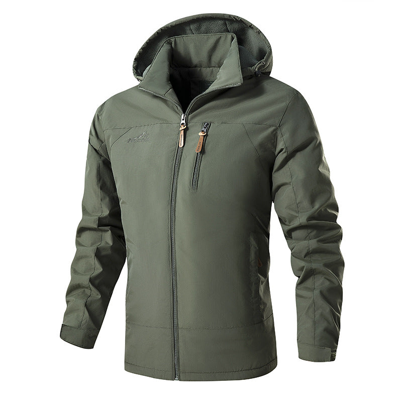Herren Ultraleichte Softshell‑Hybridjacke mit verstellbarer Kapuze, wind‑ und wasserabweisender Membran Echo Archiv