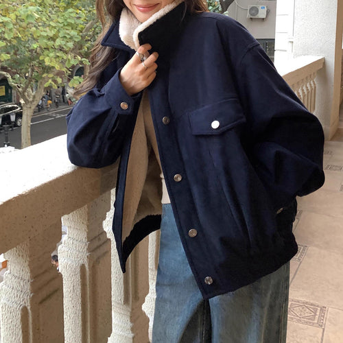 Damen Übergangsjacke mit Kunstfellkragen Echoarchiv