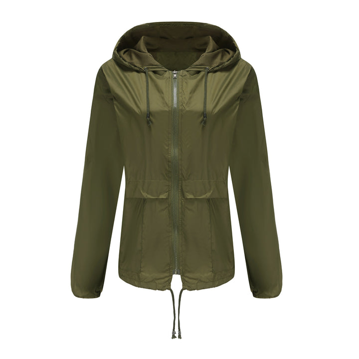 Damen nan leichte Windjacke mit Kapuze Mesh-Futter Kordelzug und Reißverschluss Echo Archiv