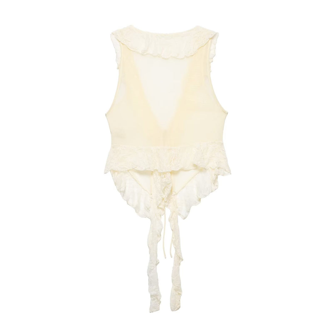 Damen Rüschenbluse mit Spitzenverzierung Echo Archiv