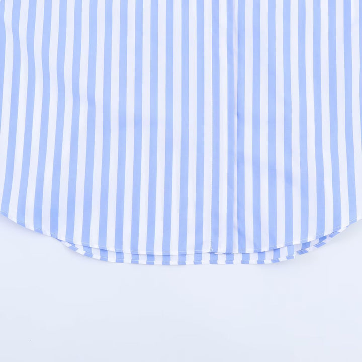 Damen Blusenshirt mit dekorativem Schleifenelement und modischem Streifenmuster Echo Archiv