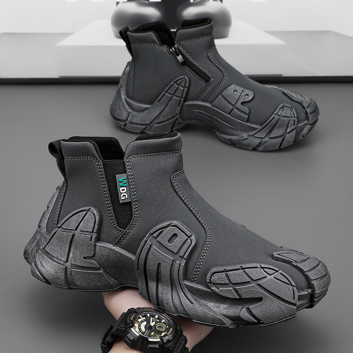 Herren robuste technische Chelsea-Boots mit neoprenartigem Schaft, seitlichem Reißverschluss und profiliertem Offroad-Laufsohle – Tavélo