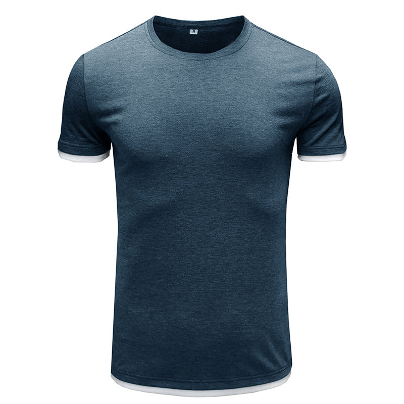 Herren Basic T-Shirt mit kontrastierenden Ärmeln Echoarchiv
