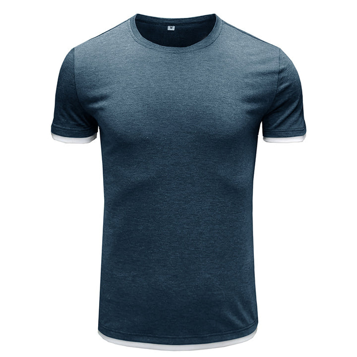 Herren Basic T-Shirt mit kontrastierenden Ärmeln Echoarchiv