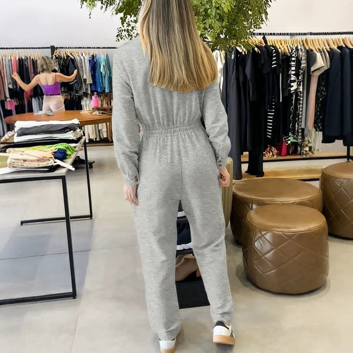 Damen Stilvoller Jumpsuit mit Wickeldesign und Taillengürtel Echo Archiv