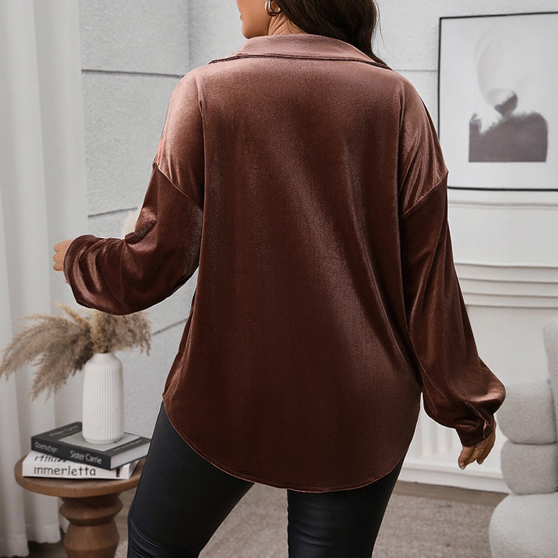 Damen Elegante Satinbluse mit Brusttasche Echo Archiv