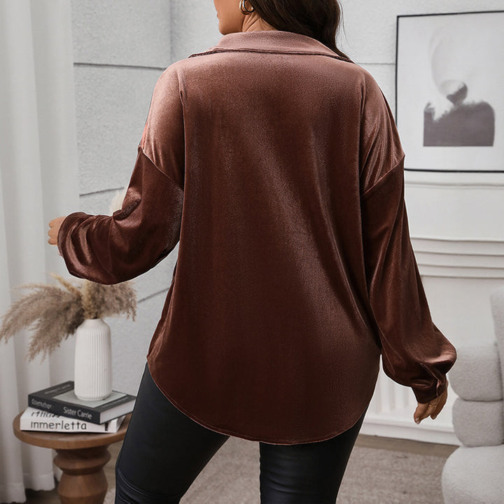 Damen Elegante Satinbluse mit Brusttasche Echo Archiv