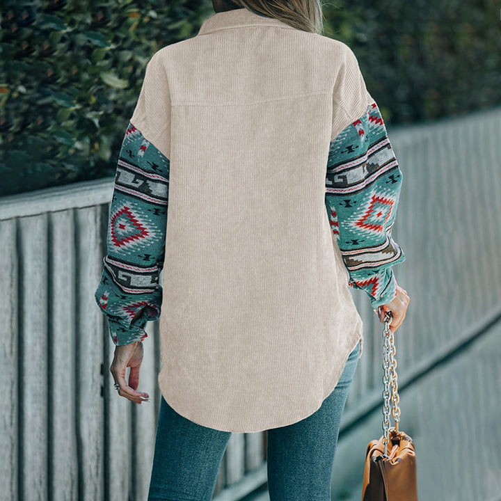 Damen Lässige Karo-Corduroy Hemdbluse Echo Archiv
