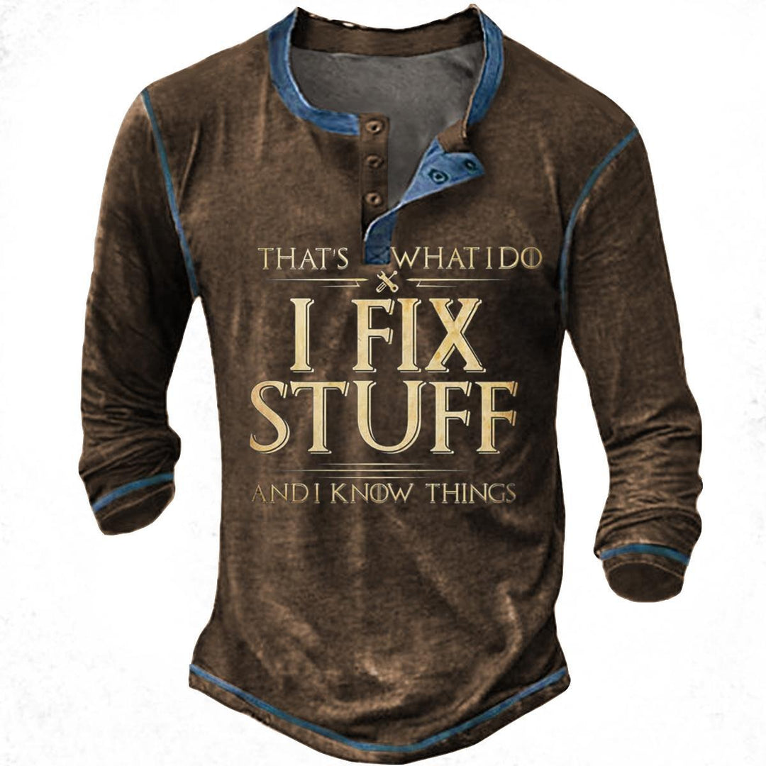 Herren lässiges Langarmshirt mit motivierendem Druck Echoarchiv