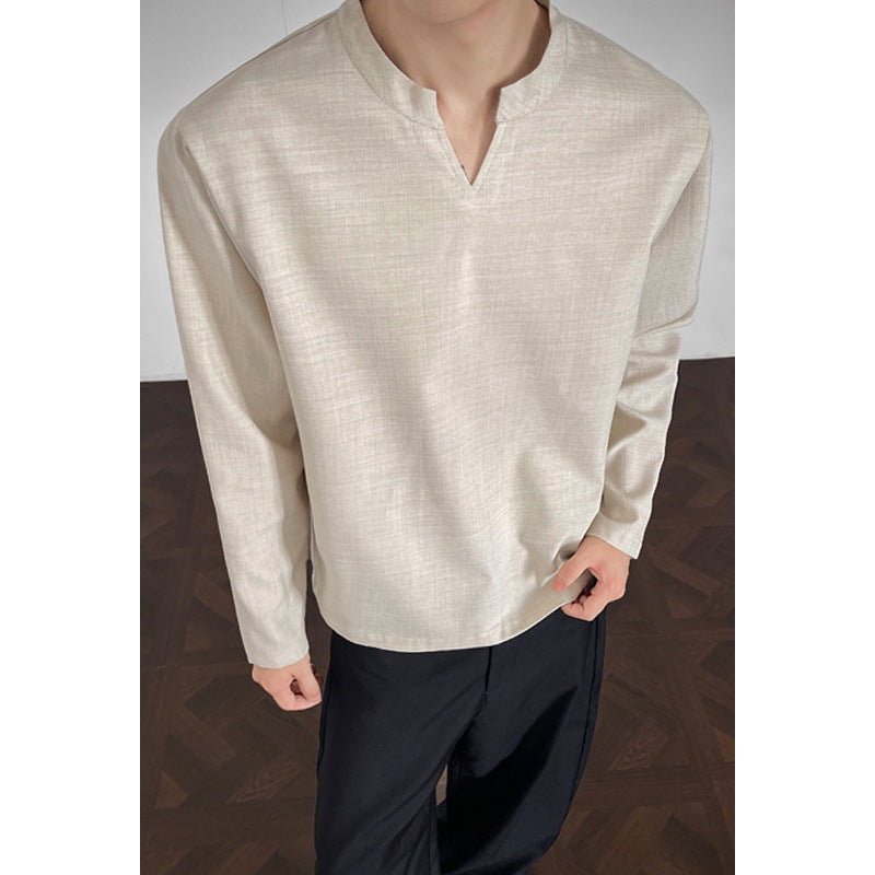 Herren Elegante Langarmoberteil mit Stehkragen Echo Archive