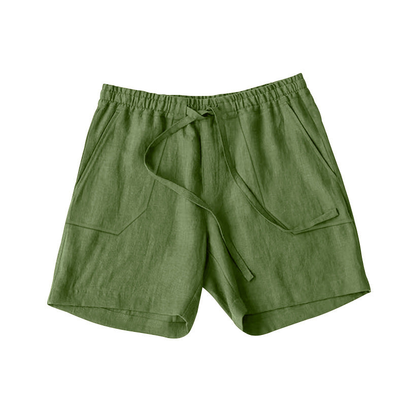 Herren bequeme Leinen-Shorts mit elastischem Bund und praktischen Taschen Echoarchiv