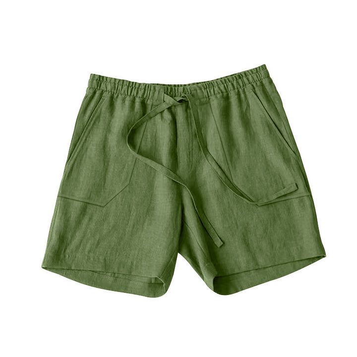 Herren bequeme Leinen-Shorts mit elastischem Bund und praktischen Taschen Echoarchiv