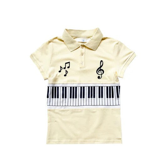 Damen Poloshirt und Shorts Set mit musikalischem Design Echo Archiv