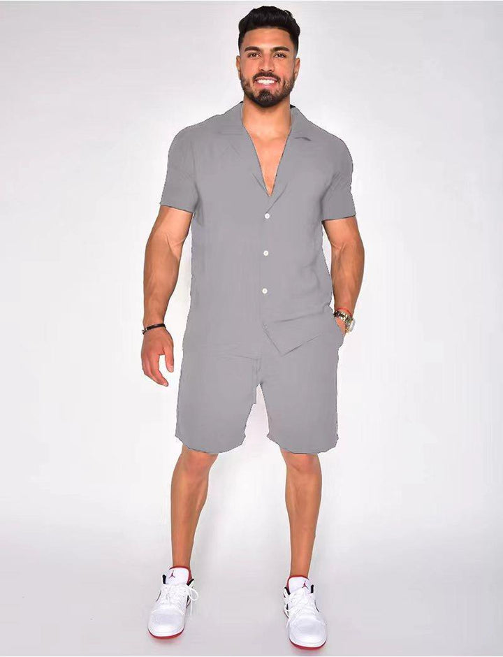 Herren lässiges Kurzarmhemd und Shorts Set Echoarchiv