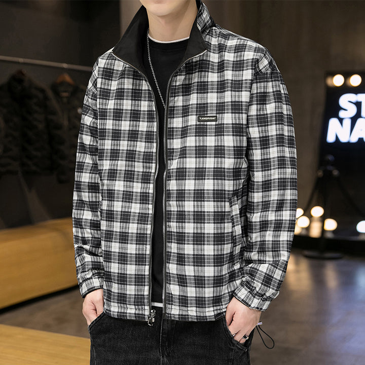 Herren Funktionsjacke mit atmungsaktiven Eigenschaften und stylischem Karomuster Echoarchiv