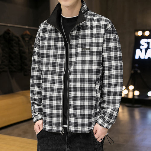 Herren Funktionsjacke mit atmungsaktiven Eigenschaften und stylischem Karomuster Echoarchiv