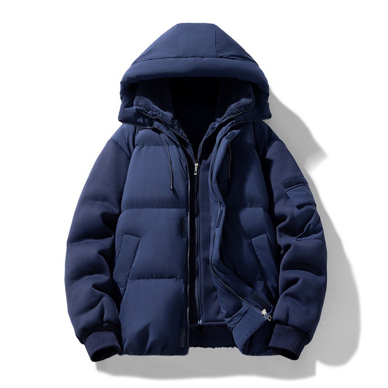Männer Nano Urban Thermo Steppjacke mit Teddy-Futter, elastischem Saum und Kapuze – Taviero