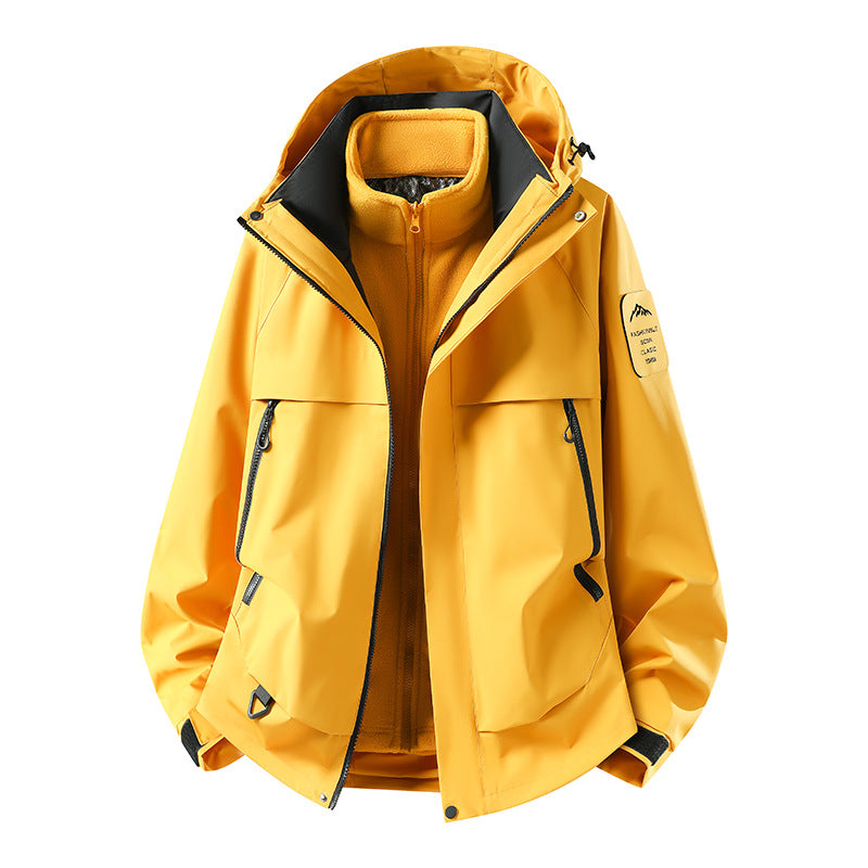 Herren modulare wasserdichte Outdoorjacke mit herausnehmbarer Fleece-Innenjacke, Kapuze und Reißverschlusstaschen Echo Archiv