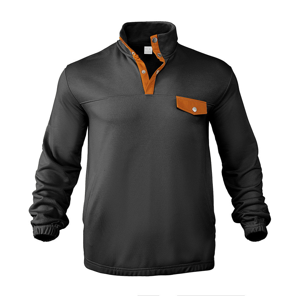 Herren modischer Pullover mit Knopfleiste und Taschen Echoarchiv