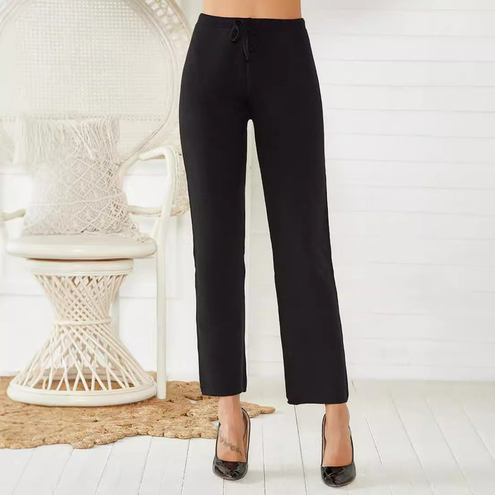 Damen Loungy Strickhose mit elastischem Bund und Kordelzug Echo Archiv