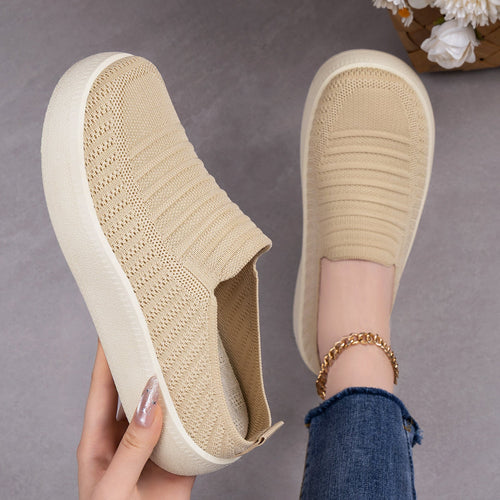 Damen Flexible Slip-On Sneaker mit elastischer Oberflächenstruktur Echo Archiv