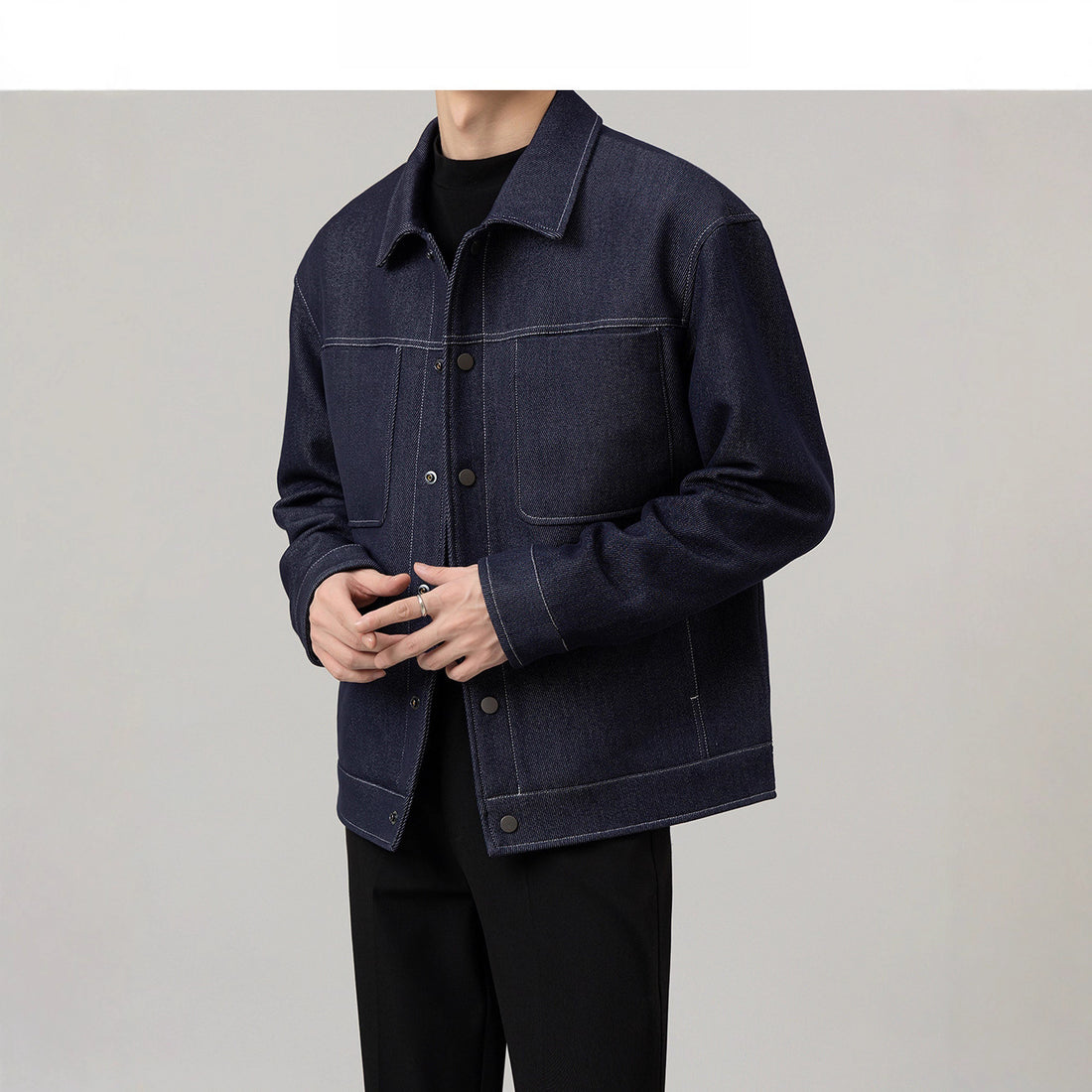 Herren lässige Denim-Jacke mit klassischem Schnitt und praktischen Taschen – Denvaro