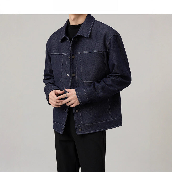 Herren lässige Denim-Jacke mit klassischem Schnitt und praktischen Taschen Echoarchiv